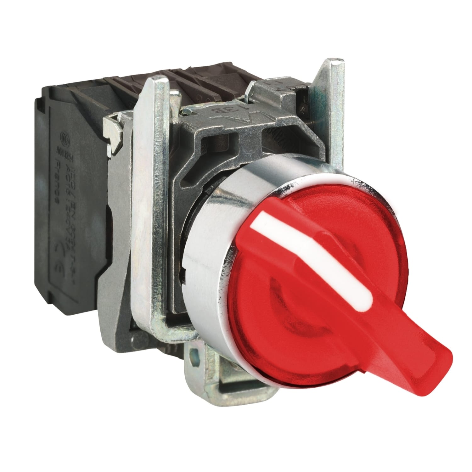 SCHNEIDER ELECTRIC - SNRXB4BK124G5 Selettore luminoso rosso Ø22 - 2 pos. - 120Vac - 1NO+1NC- LED universale
