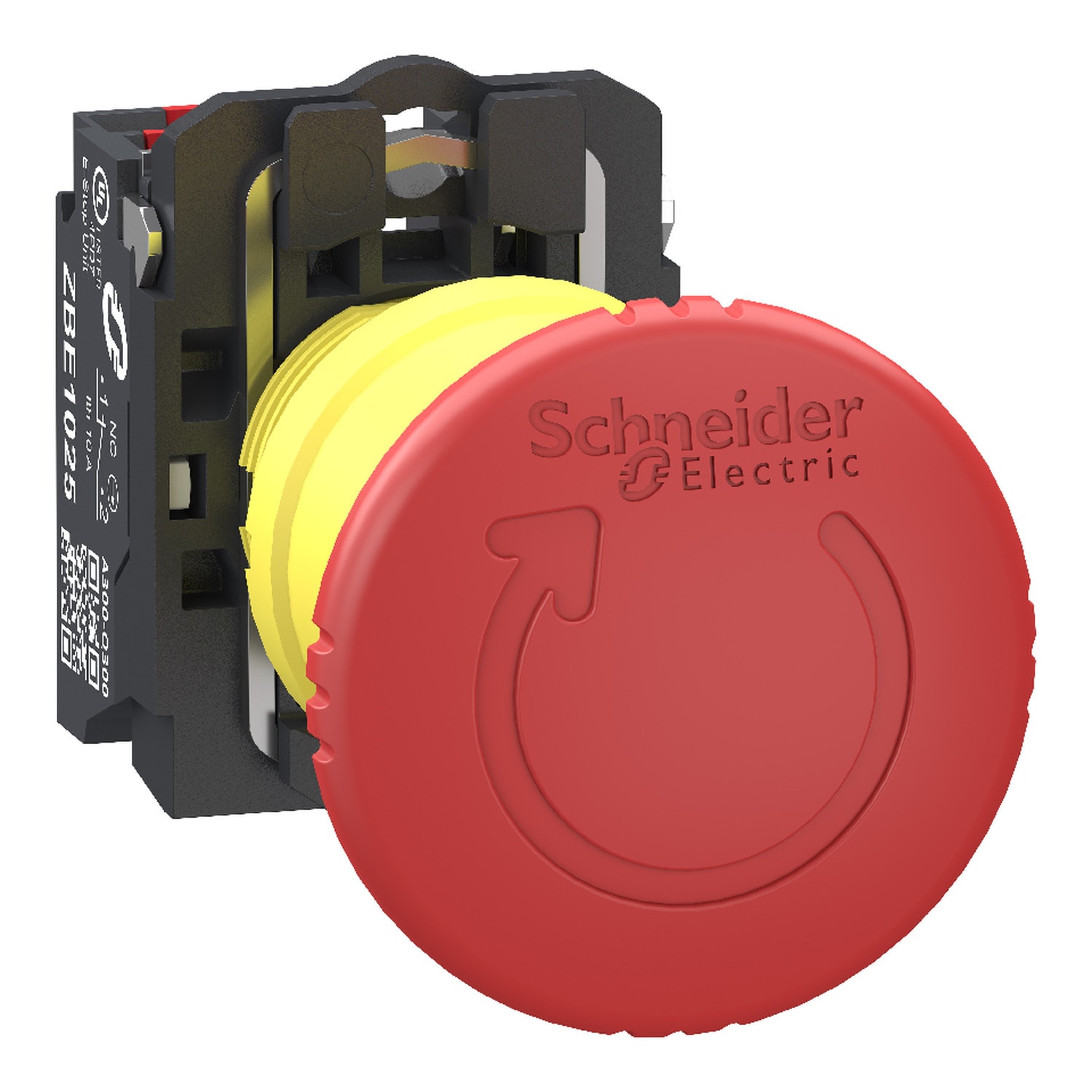 SCHNEIDER ELECTRIC - SNRXB5AS84455 FUNGO EMERGENZA ROSSO NO+NC PUSH-IN