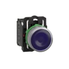 SCHNEIDER ELECTRIC - SNRXB5AW36M5C0 Pulsante luminoso blu - Ø22 - 230Vac- ghiera grigia- 1NA+1NC- LED universale