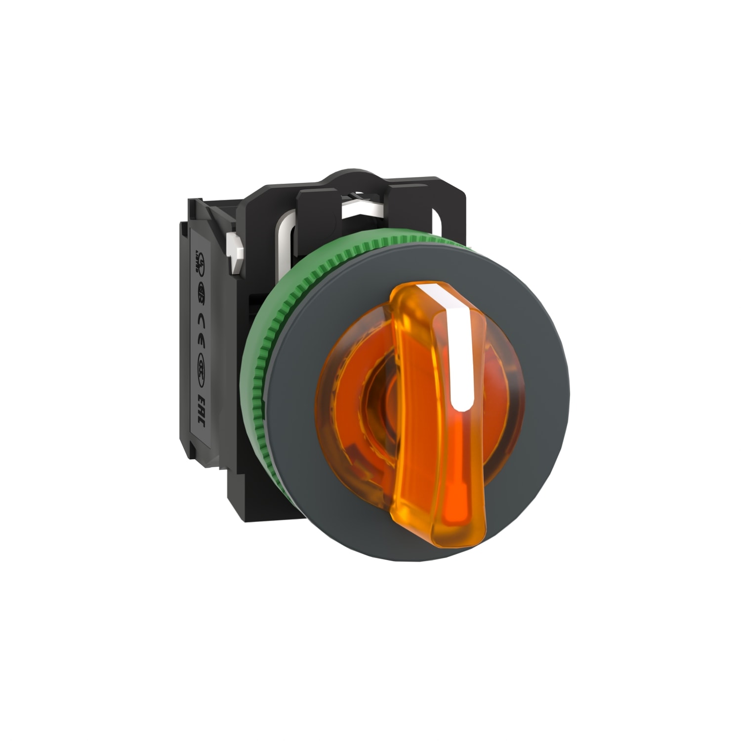 SCHNEIDER ELECTRIC - SNRXB5FK135G5 Selettore luminoso arancione 3 pos.filopannello Ø30 120VAC NO+NC- LED universale