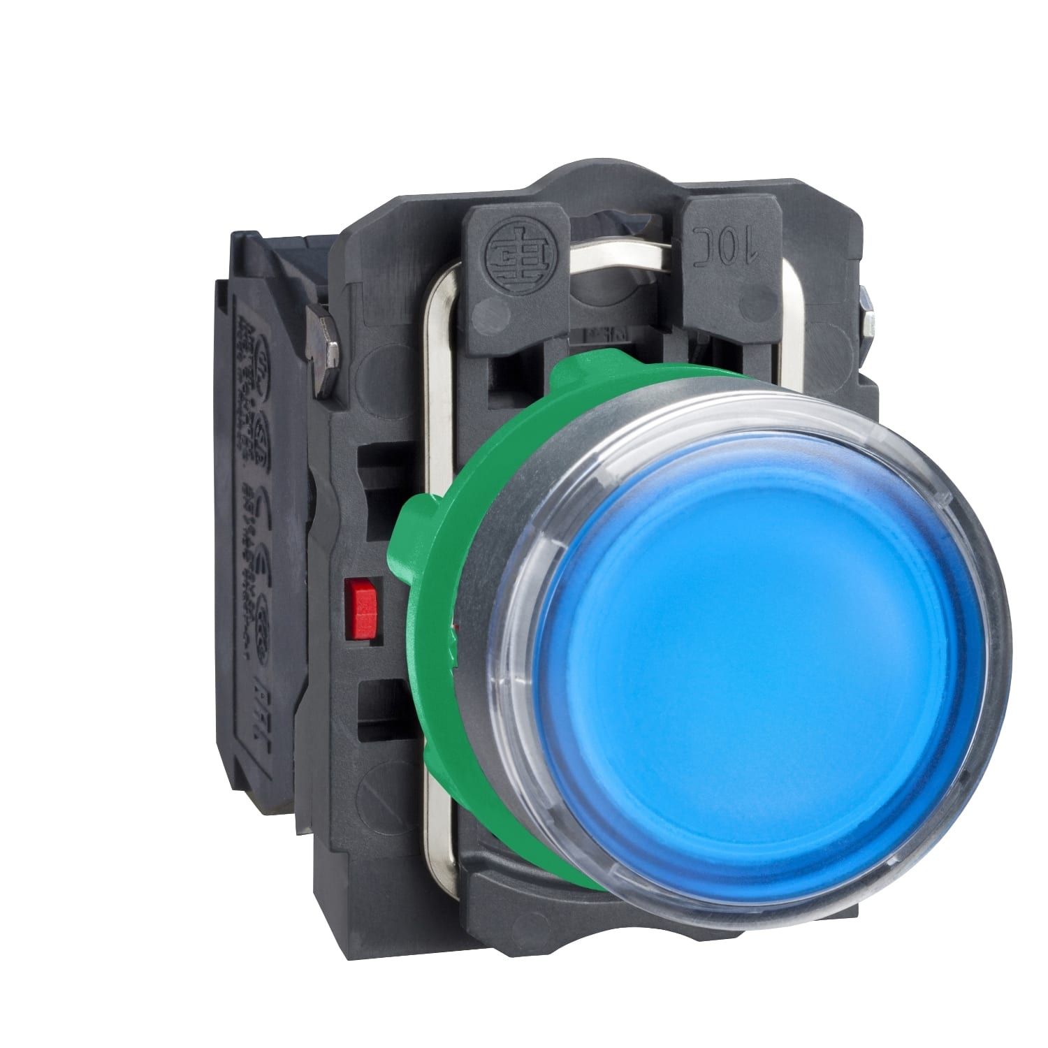 SCHNEIDER ELECTRIC - SNRXB5AW36B5 Pulsante luminoso blu Ø22 - filoghiera ad impulso - 24Vac/dc - 1NO+1NC- LED universale