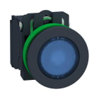 SCHNEIDER ELECTRIC - SNRXB5FW36B5 Harmony XB5, pulsante luminoso blu Ø30 filopannello, ad impulso, plastica, LED universale, 24Vac/dc, NO+NC