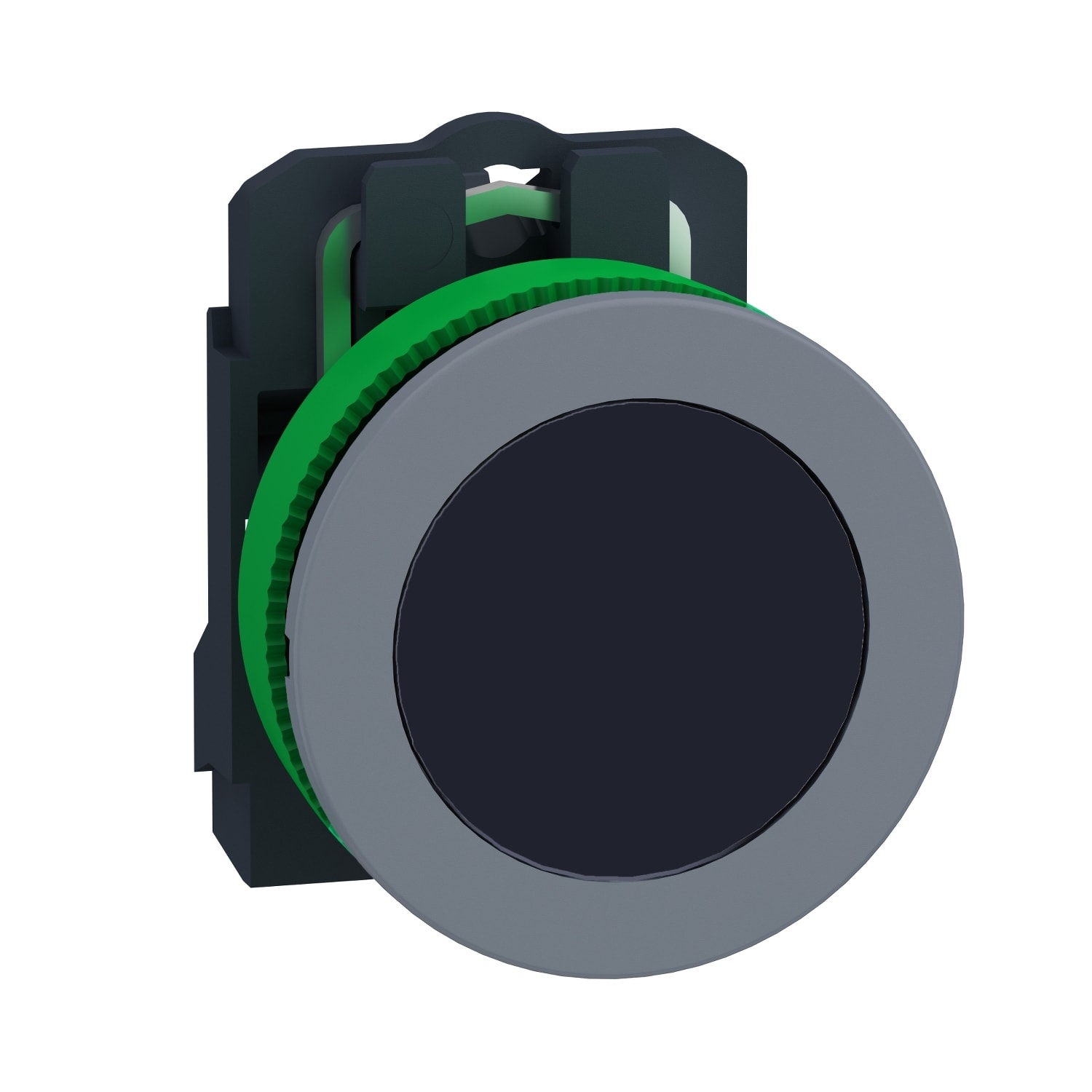 SCHNEIDER ELECTRIC - SNRXB5FA21C0 Pulsante nero filopannello 1NO ghiera grigia - Ø30