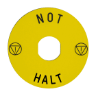 SCHNEIDER ELECTRIC - SNRZBY8230 Etichetta circolare Ø90 per arresto emerg.-NOT-HALT/logo ISO13850