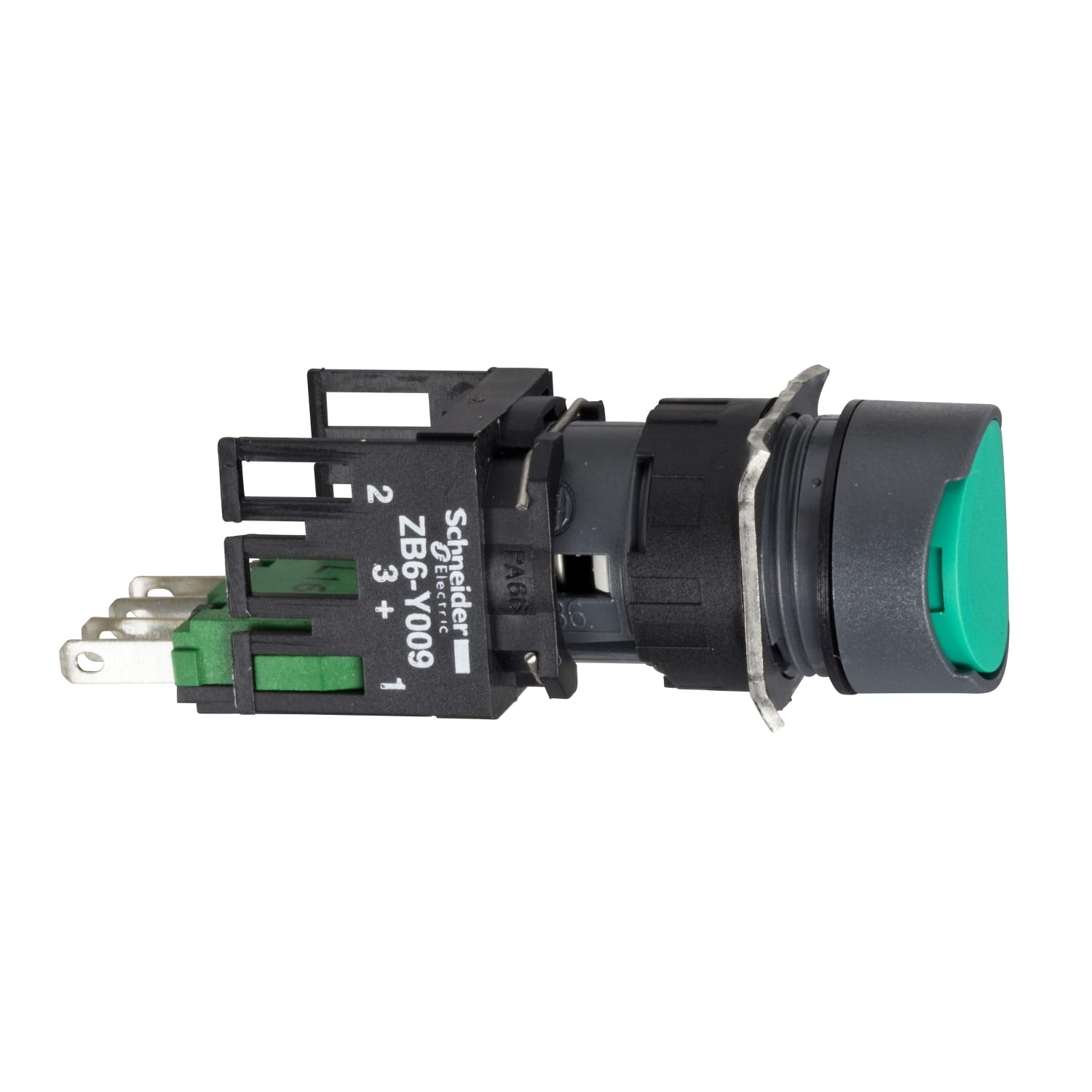 SCHNEIDER ELECTRIC - SNRXB6AA35B Pulsante verde Ø16 - filoghiera ad impulso - 1NO+1NC