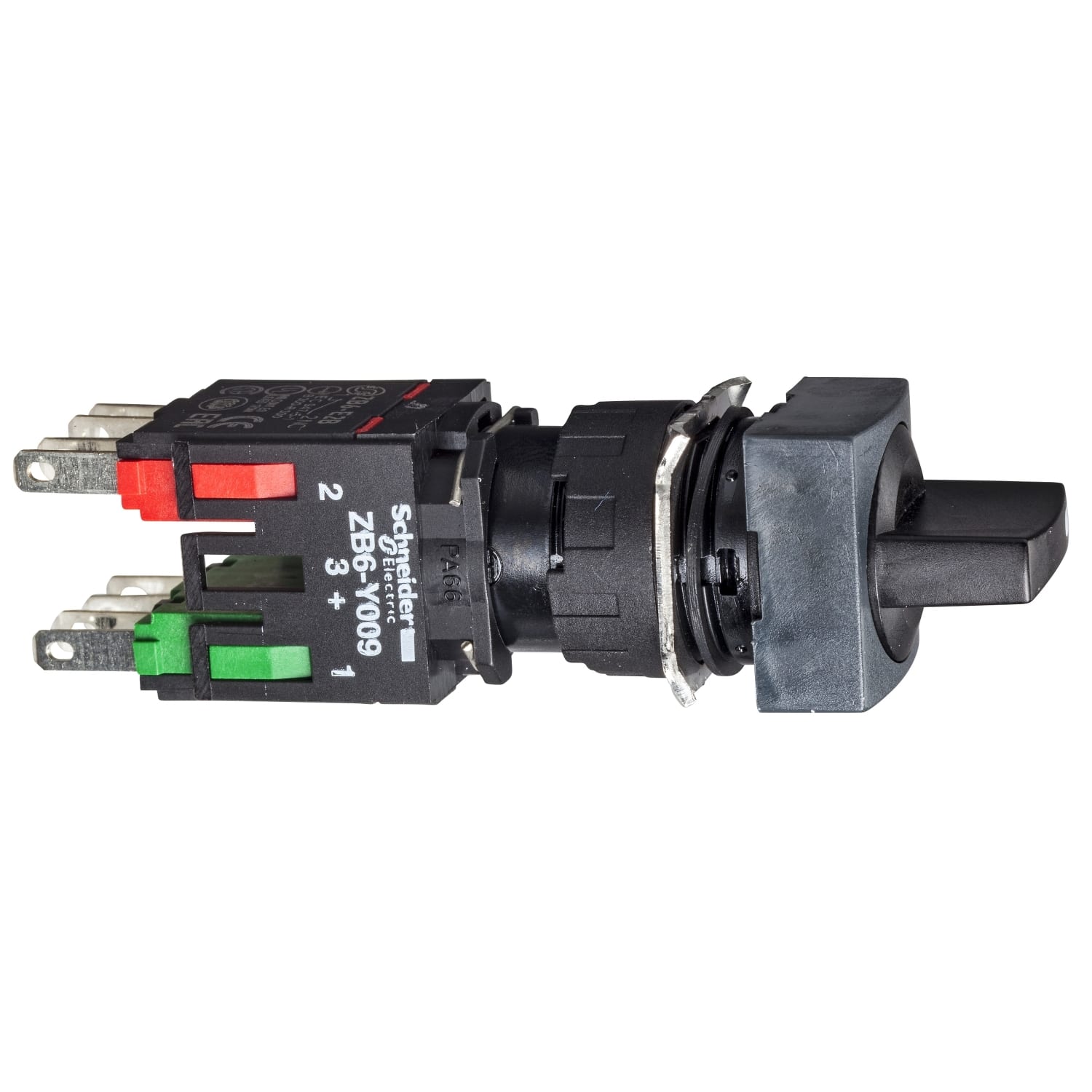 SCHNEIDER ELECTRIC - SNRXB6CD235B Selettore nero Ø16 - leva - 3 posizioni - 1NO+1NC