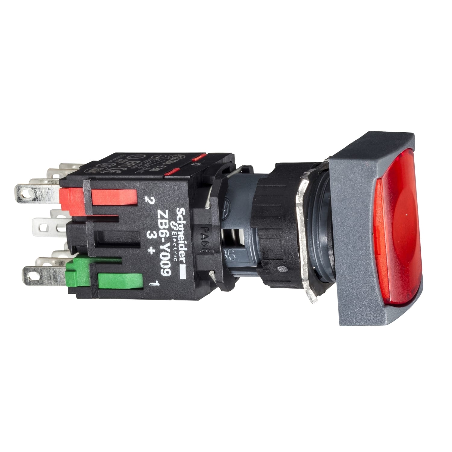 SCHNEIDER ELECTRIC - SNRXB6DW4B2B Pulsante luminoso rosso Ø16 - filoghiera ad impulso - 24V - 1NC