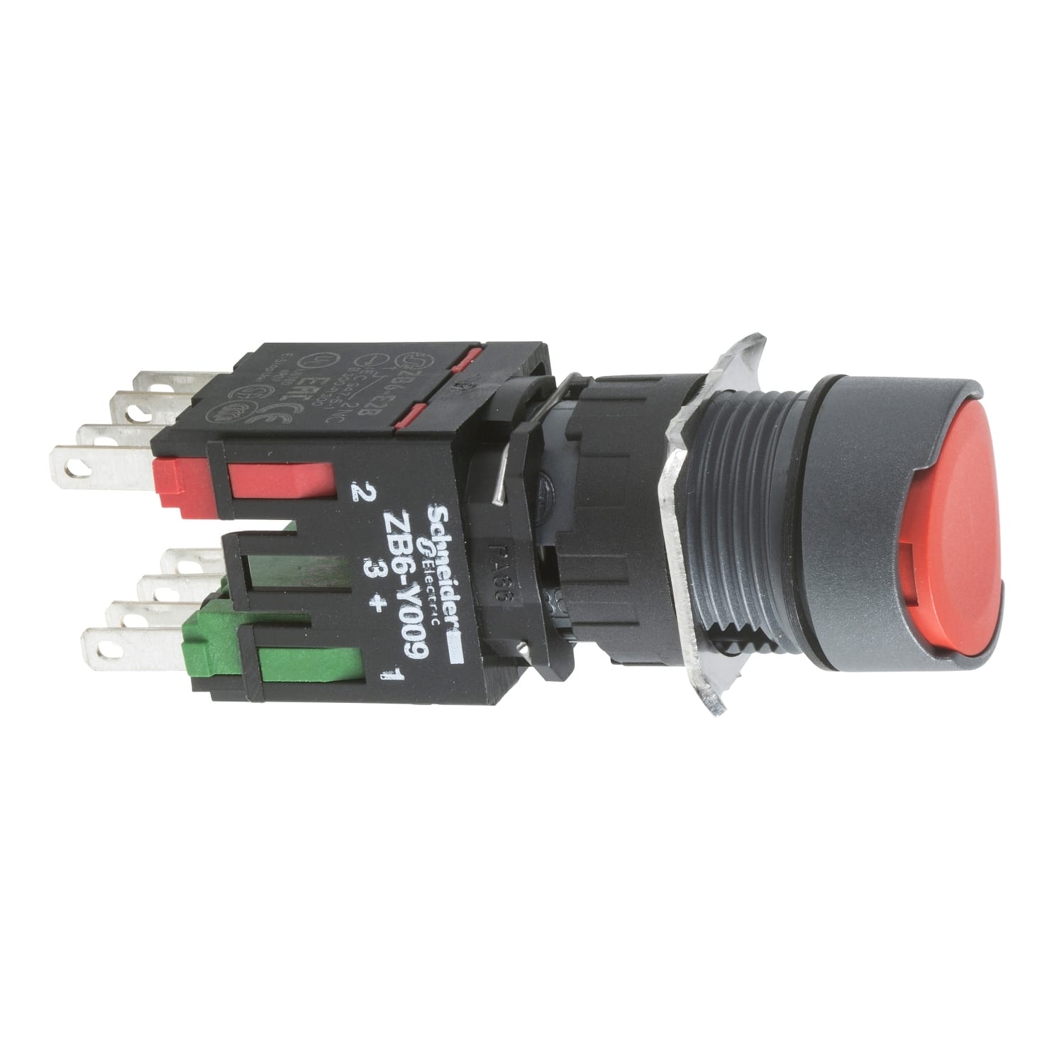 SCHNEIDER ELECTRIC - SNRXB6AA42B Pulsante rosso Ø16 - a incasso ad impulso - 1 NC