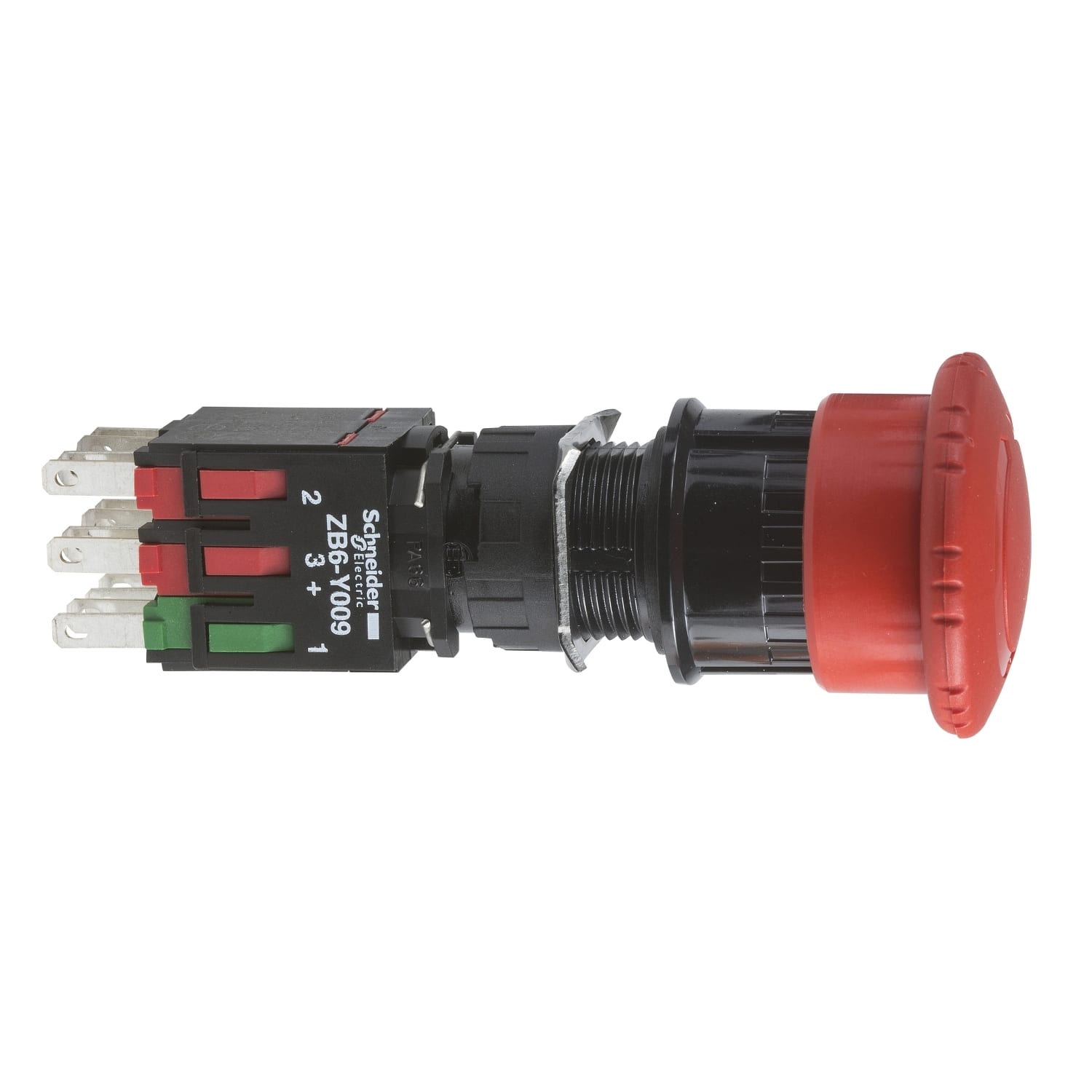 SCHNEIDER ELECTRIC - SNRXB6AS8349B Pulante arresto emergenza Ø16 - sblocco rotazione - rosso - 1 NO + 2 NC