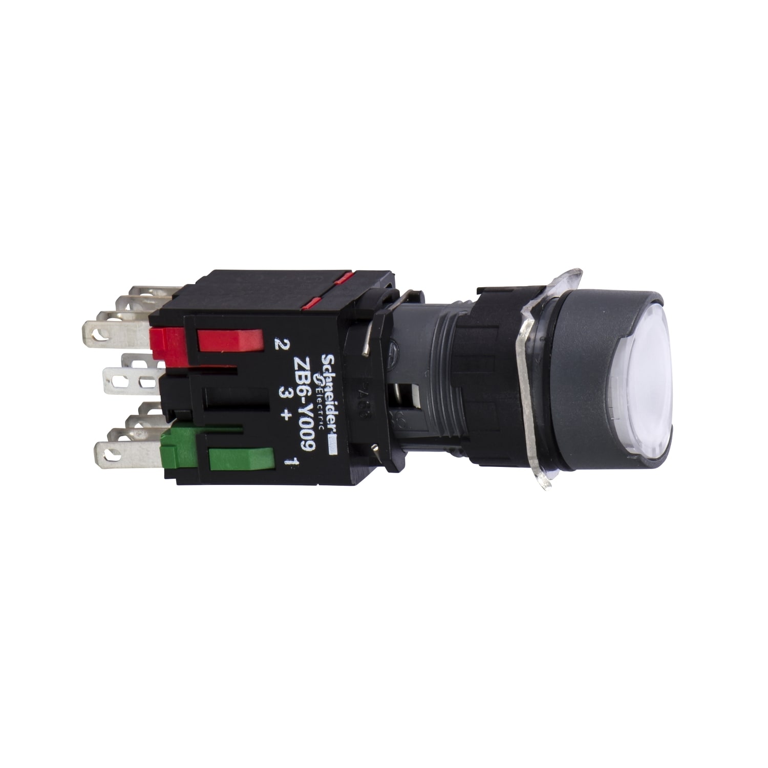 SCHNEIDER ELECTRIC - SNRXB6AW1B5B Pulsante luminoso bianco Ø16 - filoghiera ad impulso - 24V - 1NO+1NC