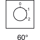 SCHNEIDER ELECTRIC - SNRXBCY7243 Etichetta commutatore a camme da 0 a 2 - 46 x 46 mm