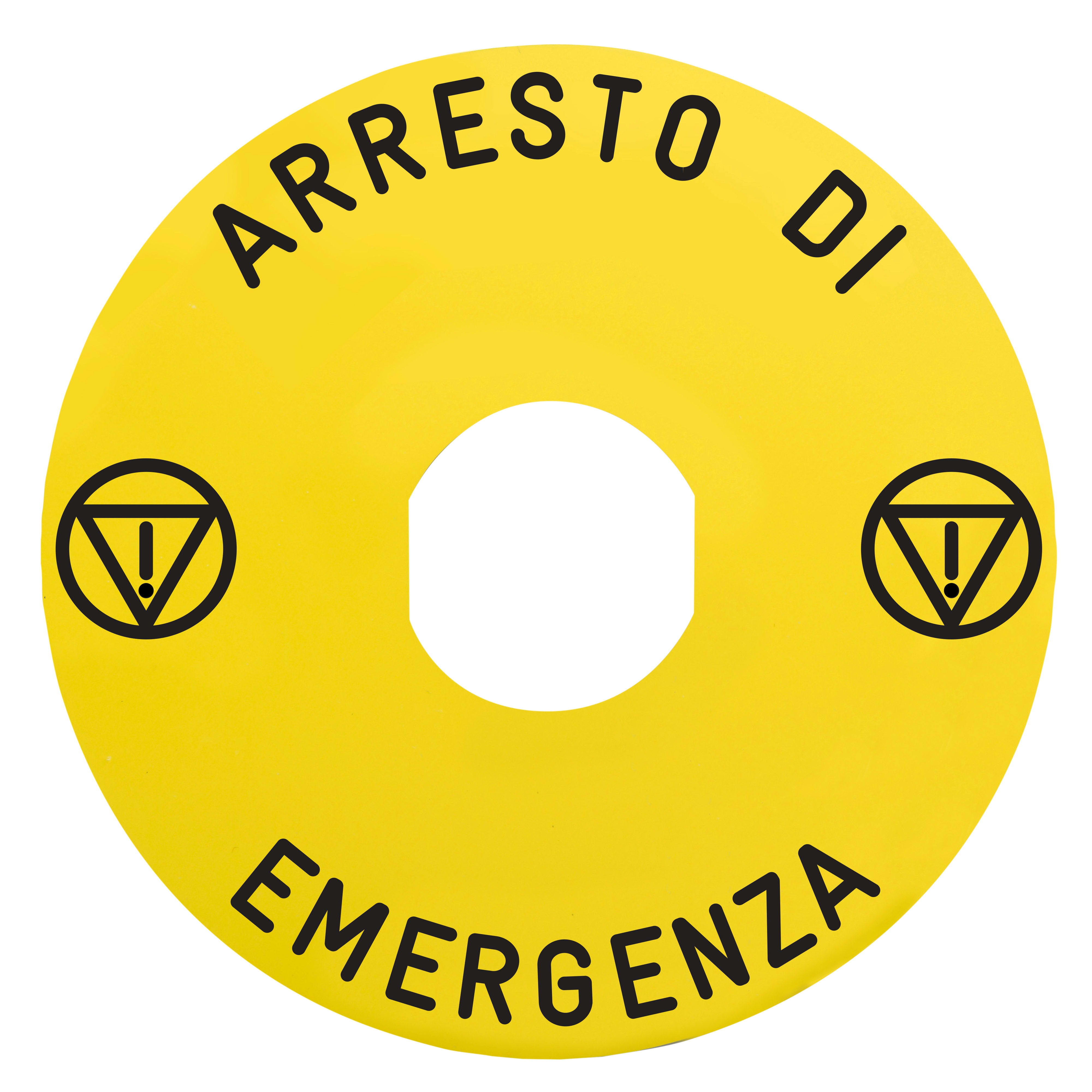 SCHNEIDER ELECTRIC - SNRZBY9630M ETICHETTA ARRESTO DI EMERGENZA