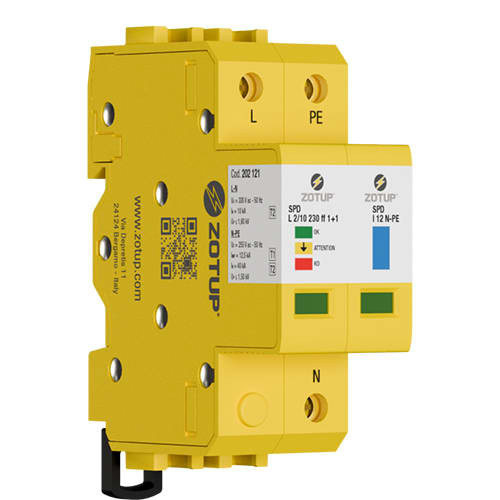 ZOTUP SRL - ZOT202121 L 2/10 230 FF 1+1 SPD TIPO 2 IN 10 KA TT