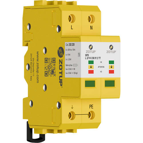 ZOTUP SRL - ZOT202220 L 2/10 230 FF 2 TT SPD TIPO 2 IN 10 KA