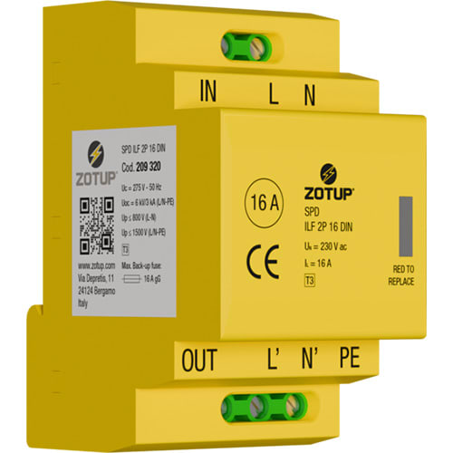 ZOTUP SRL - ZOT209320 ILF 2P 16 DIN SPD TIPO 3 FILTRO 16 A TT