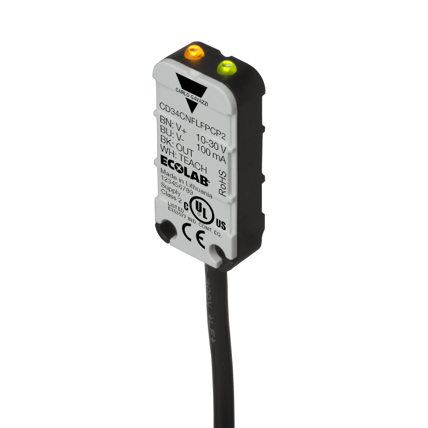 CARLO GAVAZZI - GAVCD34CNFLFPCP2 SENS. CAP. SOPP. RESIDUO PNP NC CAVO