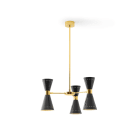 LINEA LIGHT-STILNOVO - SNV9576 MEGAFONO SOSP. 3BR 6XE14 OTT/NERO
