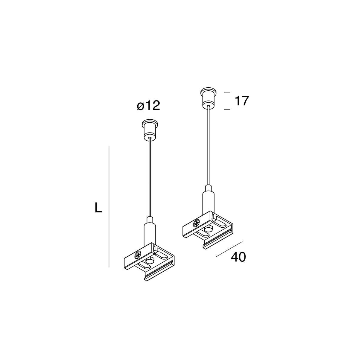 NOVALUX SRL - NOX106721.02 KIT SOSPENSIONE REG. 2 PZ. NERO