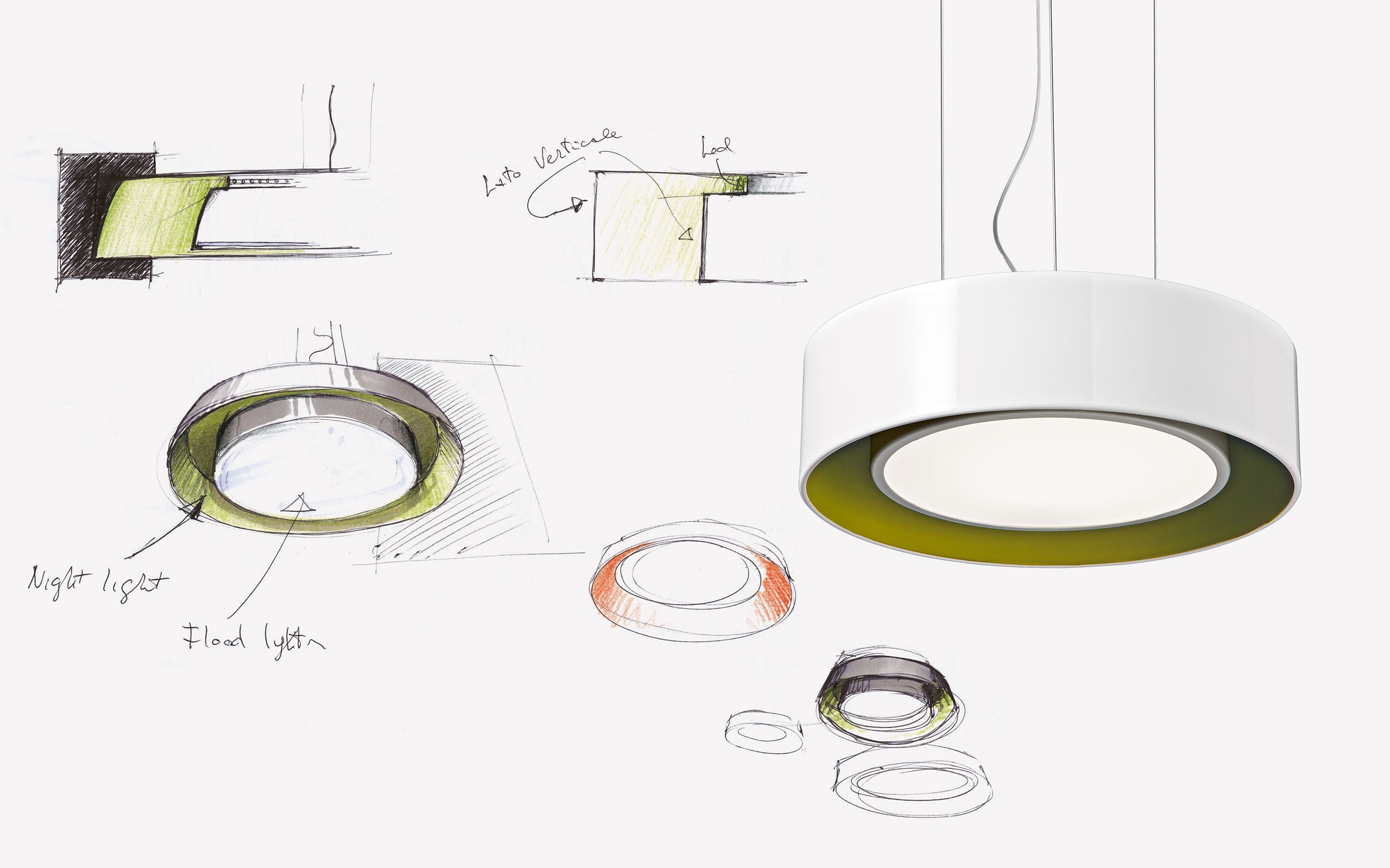 EXENIA SRL - EXE330426522/40 ATOLLO L 25+11W DALI BIANCO/VERDE 8530