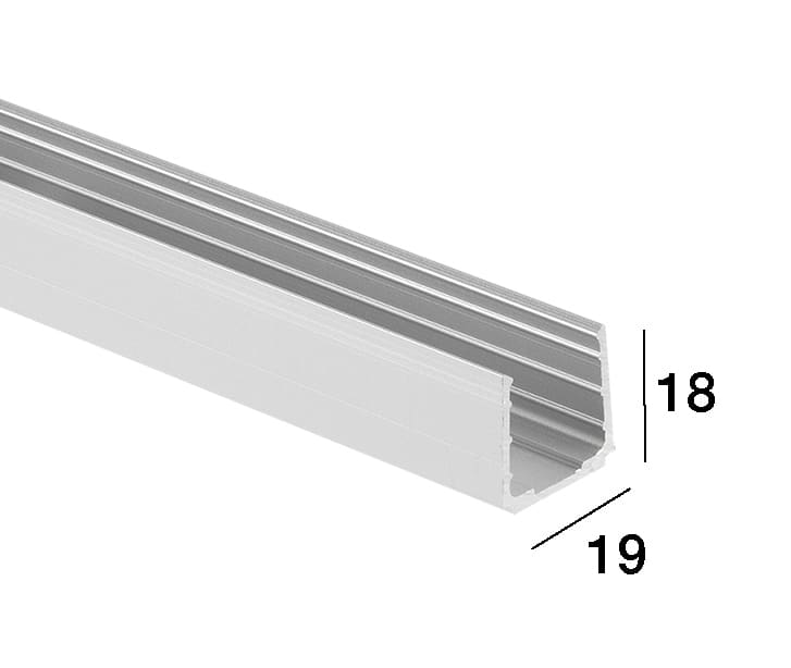 LINEA LIGHT (ILED) - ILD82198 PROFILO 18X19 ANODIZZATO ARGENTO 2M