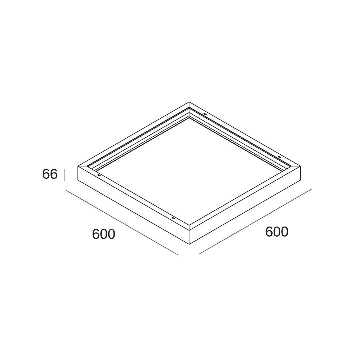 NOVALUX SPA - NOX113610.01 BACKLIT: BOX PER INST. PLAF. 600X600 BIA