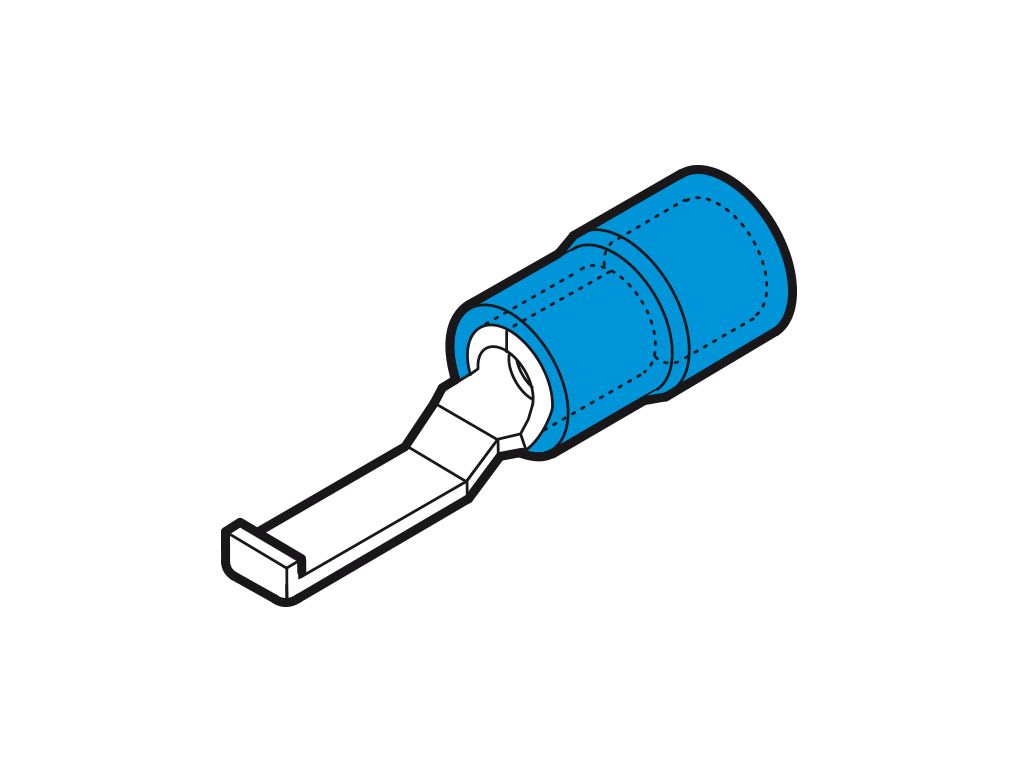 CEMBRE SPA - CEMBP-PPL46 CAPOCORDA AD UNCINO, PREISOLATO IN POLICARBONATO, BLU, PER CONDUTTORI IN RAME, HALOGEN FREE, P=17,5 B=4,6 SEZIONE 1,5-2,5 mmq