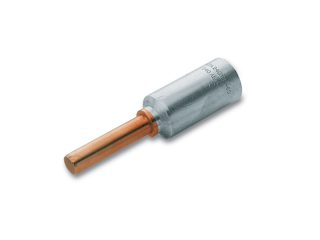 CEMBRE SPA - CEMMTA35-20-C14-60 CAPOCORDA BIMETALLICO ALLUMINIO/RAME, CON ATTACCO A CODOLO, PER CONDUTTORI IN ALLUMINIO, SEZIONE 35mmq DIAMETRO CODOLO 14mm