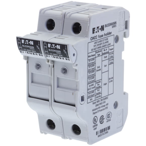 EATON - EAOCHCC2DIU CHCC2DIU BASE 10X38 30A 600VAC/DC 2P CL.