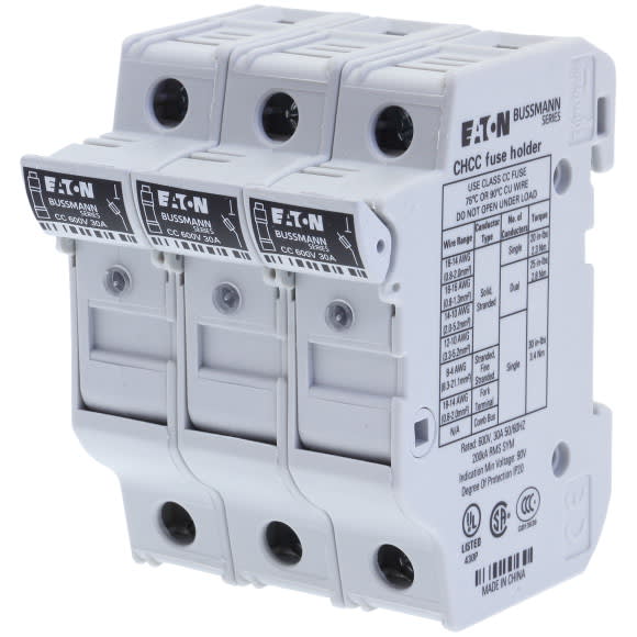 EATON - EAOCHCC3DIU CHCC3DIU BASE 10X38 30A 600VACDC 3P CLAS