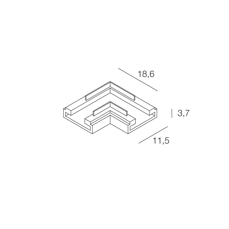 NOVALUX SPA - NOX100968.99 STRIP LED: CON.ANG 2STRIP238/240LED 10PZ