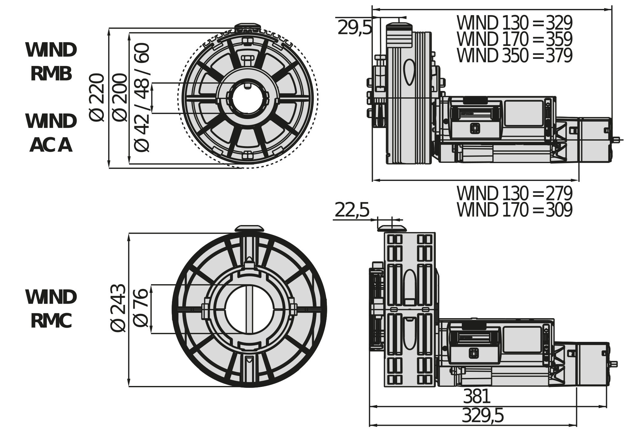 BFT - BFT2614070 WIND AC A KIT 170/200-60 EF AUTO