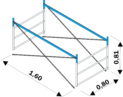 FRIGERIO CARPENTERIE - FRIPOK 1/2 CAM MEZZA.SEZ.TERM. COMPL. 6G H0,81M XPO.POK