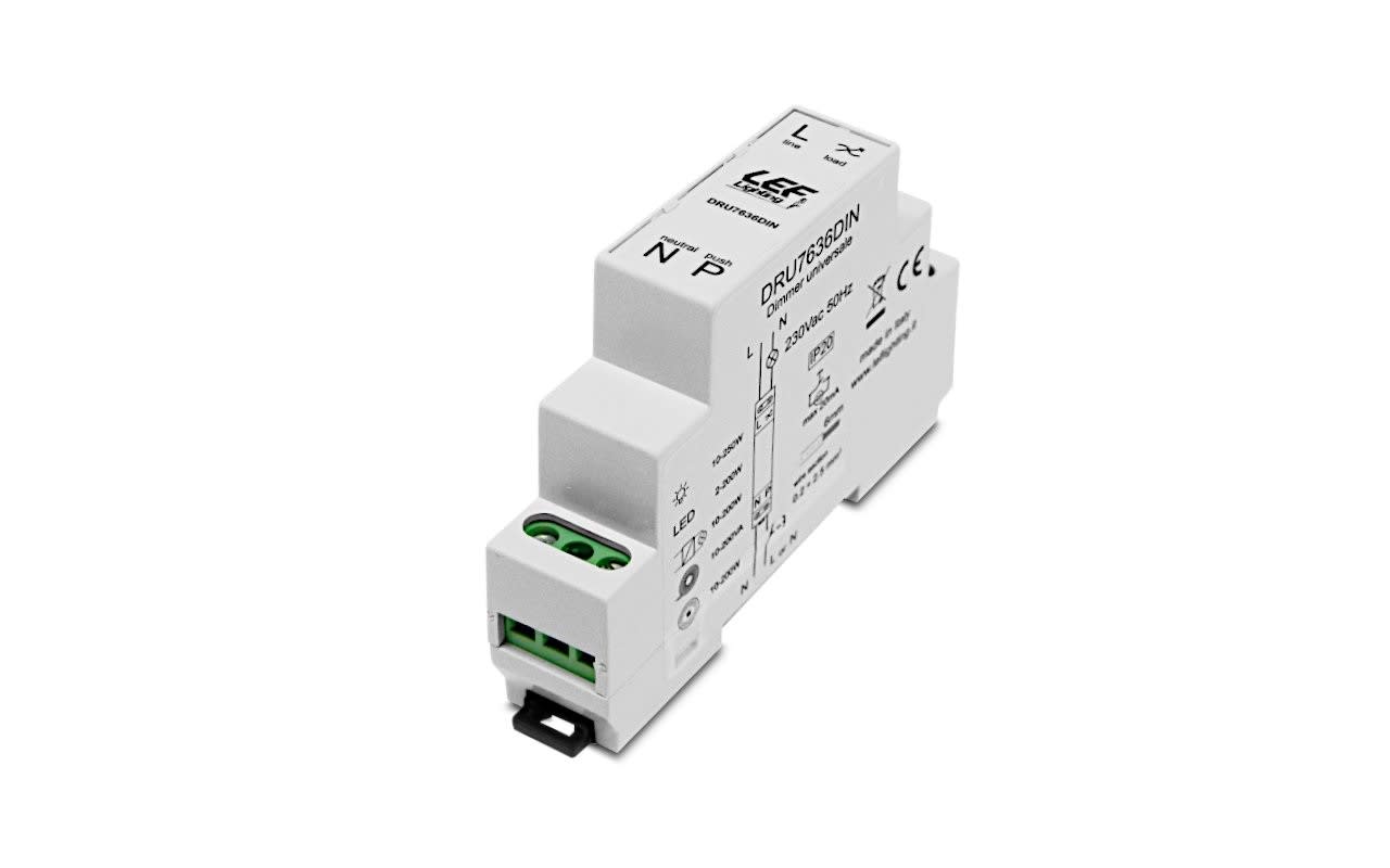 LEF LIGHTING SRL - LEFDRU7636DIN VARIALUCE UNIVERSALE PUSH GUIDA DIN 1
