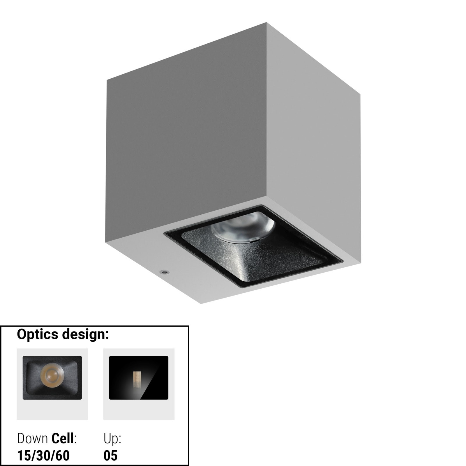 LINEA LIGHT (ILED) - ILD76363W60 CUBIT 9 2L BI-EM 21,2WAC ON/OFF GG