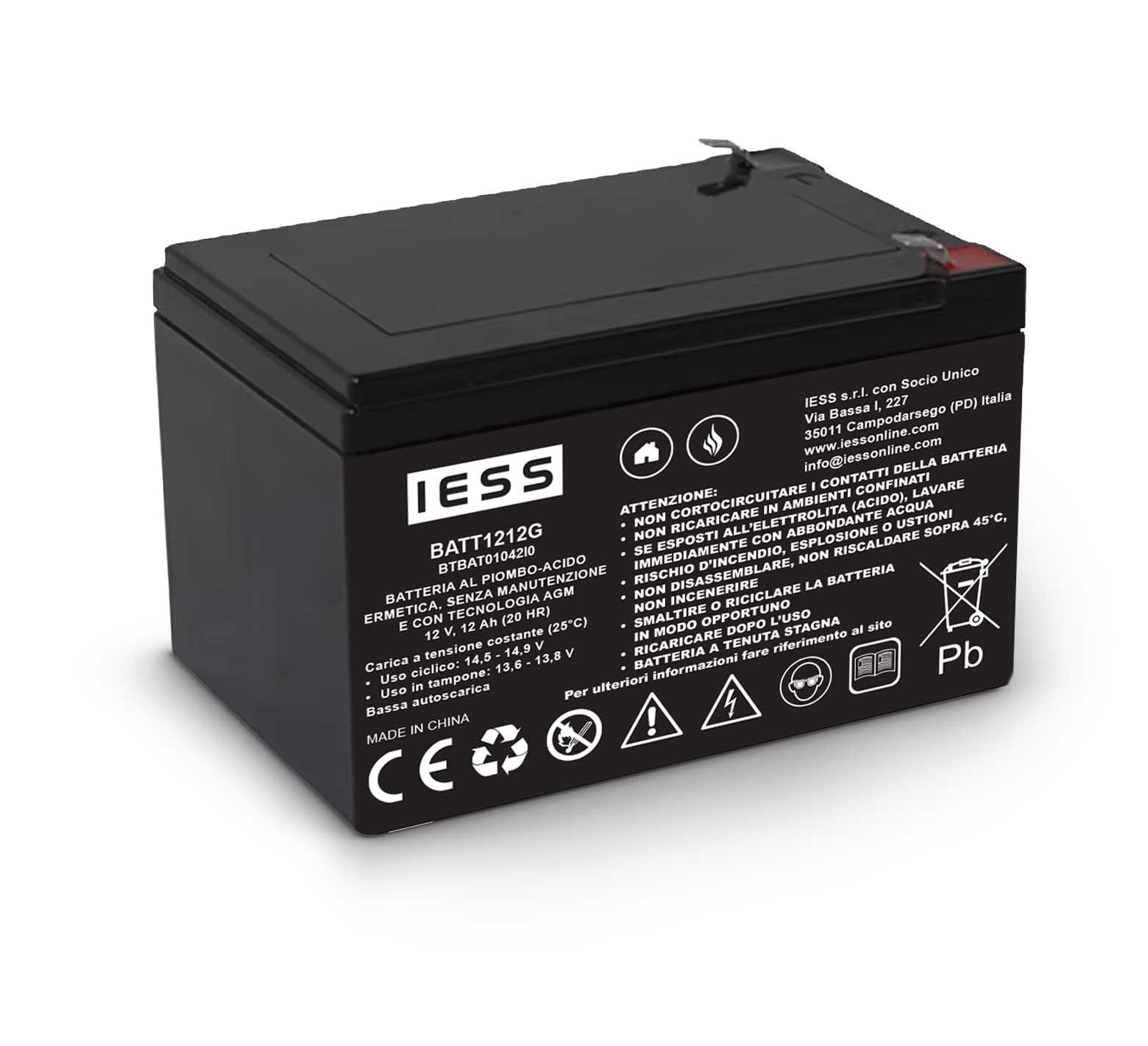 IESS SRL - EAABATT1212G BATTERIA AGM 12AH-12V PER KELT9 E KELT9B