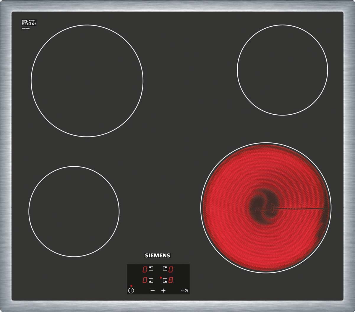 Siemens Hausgerate - SIZET645HE17 Glaskeramik Kochstelle 60cm edelstahl