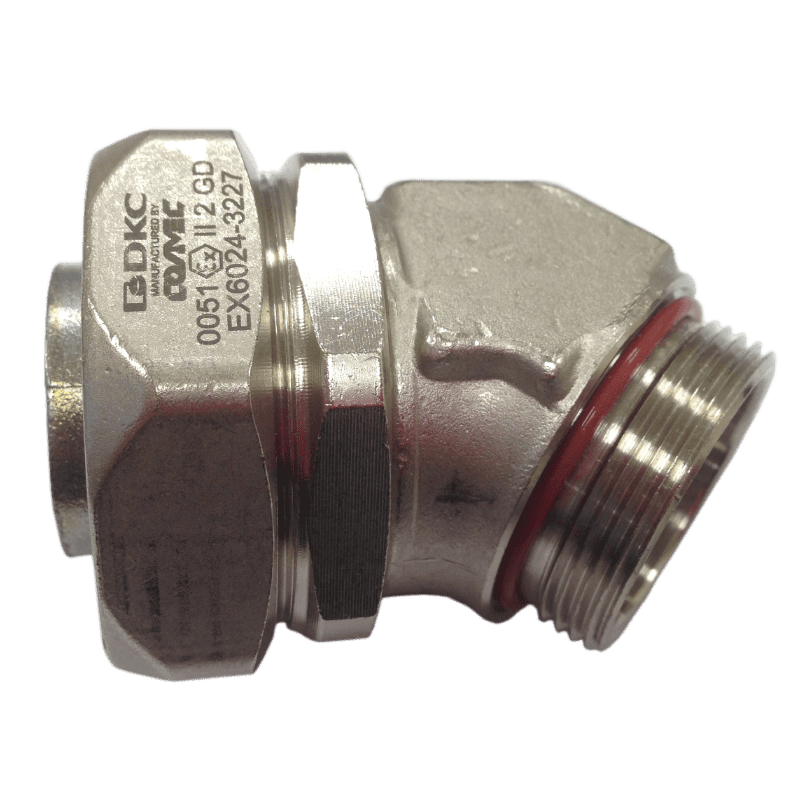 COSMEC - CSMEX6024-1612 Raccordo metallico curvo a 45° ATEX, filetto M16x1,5 mm, per tubo fless. diam. 12 mm
