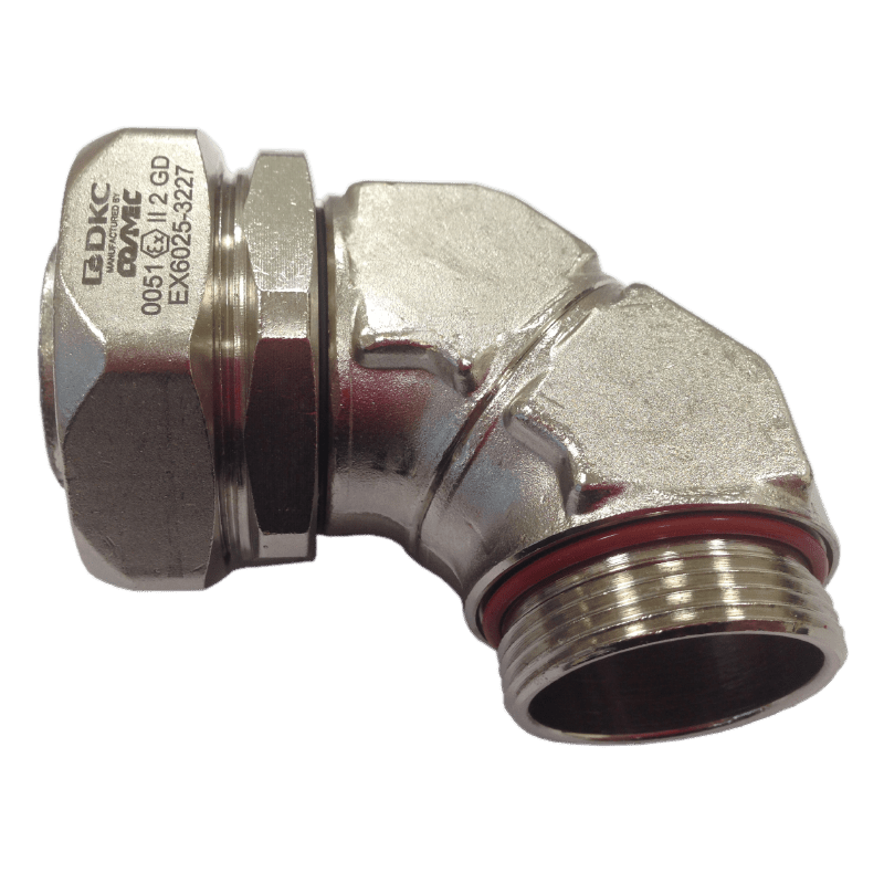 COSMEC - CSMEX6025-2020 Raccordo metallico curvo a 90° ATEX, filetto M20x1,5 mm, per tubo fless. diam. 21 mm