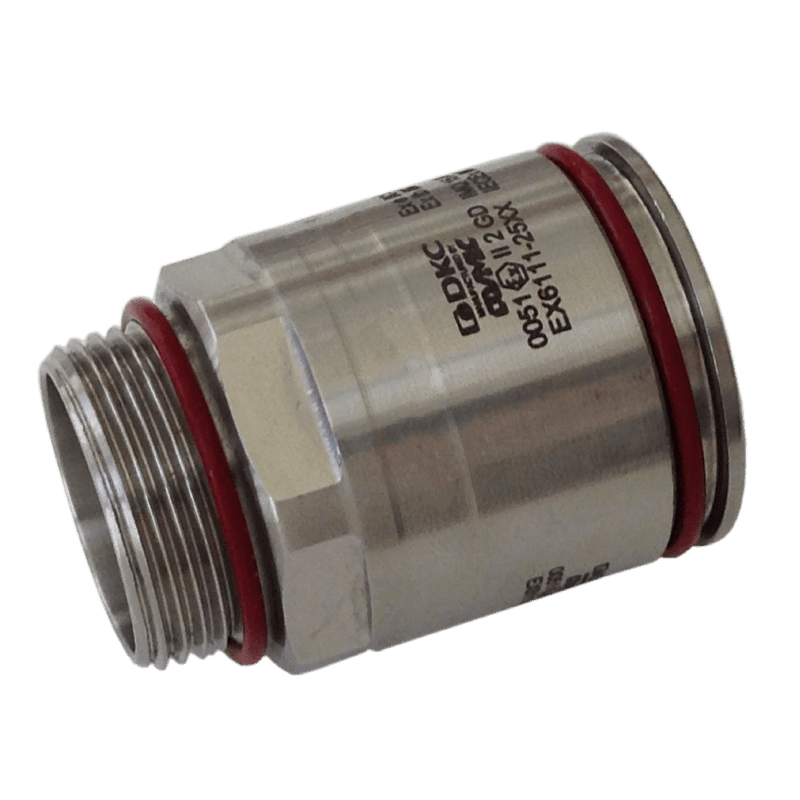 COSMEC - CSMEX6111-20XX Raccordo a innesto rapido tubo-scat. in INOX AISI 316L ATEX, diam. 20mm, filetto m. M20x1,5 mm, IP67