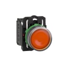 SCHNEIDER ELECTRIC - SNRXB5AW35M5 Pulsante luminoso arancione Ø 22 - Filoghiera,ad impulso - 230Vac - 1NO+1NC- LED universale