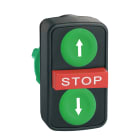 SCHNEIDER ELECTRIC - SNRZB5AA73134 Testa pulsante triplo ø22 verde filo/rosso sporgente/verde filo con marcatura