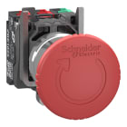 SCHNEIDER ELECTRIC - SNRXB4BS844415 Pulsante arresto di emergenza, Harmony XB4, metallo, fungo rosso 40 mm, 22 mm, girare per sbloccare, 2NC+1NO, contatti Push-in