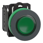 SCHNEIDER ELECTRIC - SNRXB5FW33G5 Harmony XB5, pulsante luminoso verde Ø30 filopannello, ad impulso, plastica, LED universale, 120Vac, NO+NC