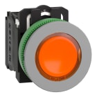 SCHNEIDER ELECTRIC - SNRXB5FW35B5C0 Pulsante luminoso aranc. 24Vac/dc NO+NC filopannello grigio - Ø30 - LED universale