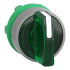 SCHNEIDER ELECTRIC - SNRZB5AK1833C0 Testa selettore luminoso verde -3 pos -ghiera grigia- per LED universale- Ø22