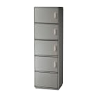 CONCHIGLIA - CON077519494 Serie GRAFI 5 - Armadio in vetroresina, 4 vani + zoccolo, IP55, dim. 1840 x 580 x 460 mm (AxBxP)