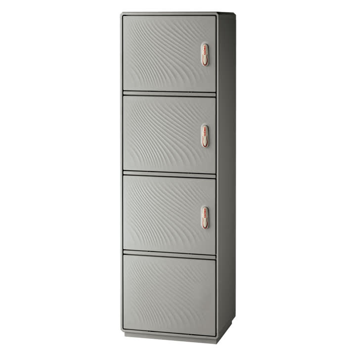 CONCHIGLIA - CON077509370 Serie GRAFI 5 - Armadio in vetroresina, 3 vani + zoccolo, IP55, dim. 1840 x 580 x 330 mm (AxBxP)