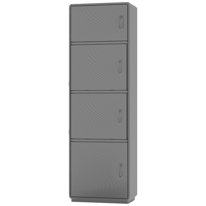 CONCHIGLIA - CON077509412 Serie GRAFI 5 - Armadio in vetroresina, 4 vani, IP55, dimensioni 1840 x 580 x 330 mm (AxBxP)