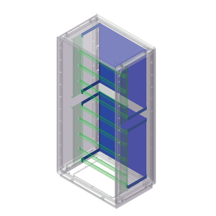 CONCHIGLIA - CON095777876 Acc. per Serie GRAFI 7 - Kit 4 staffe e piastra in acciaio per cestello cod. 095777827, prof. 460 mm