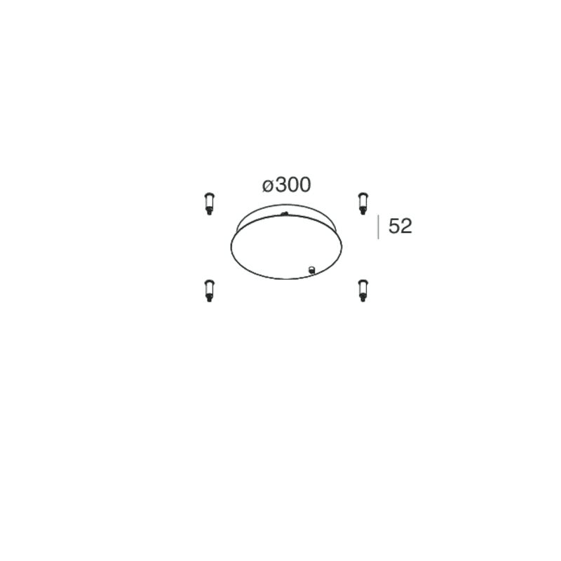 NOVALUX SPA - NOX107129.20 ROSONE PER CAVI PARALLELI ALIMENTAZIONE INTEGRATA Per versioni 962mm e 1440mm.